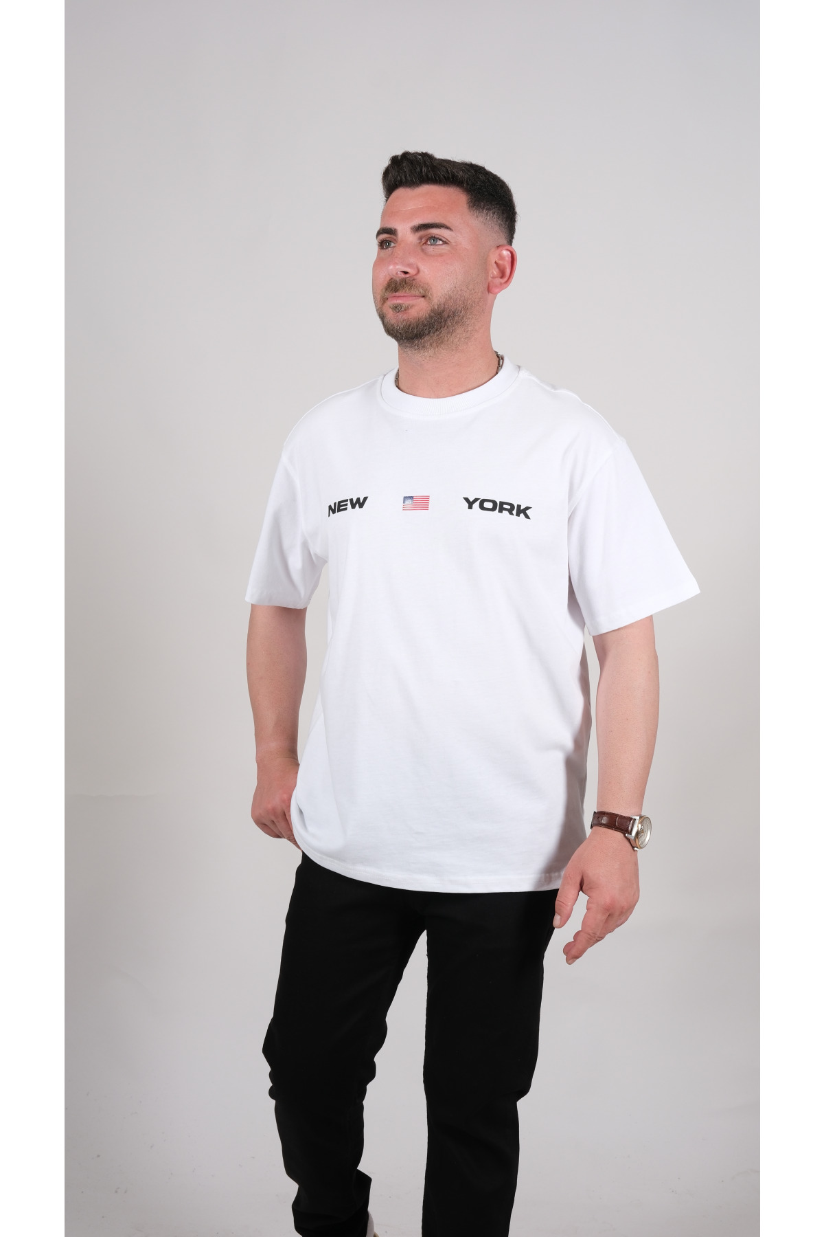 25CY-023-1 BEYAZ T-SHIRT NEW YORK