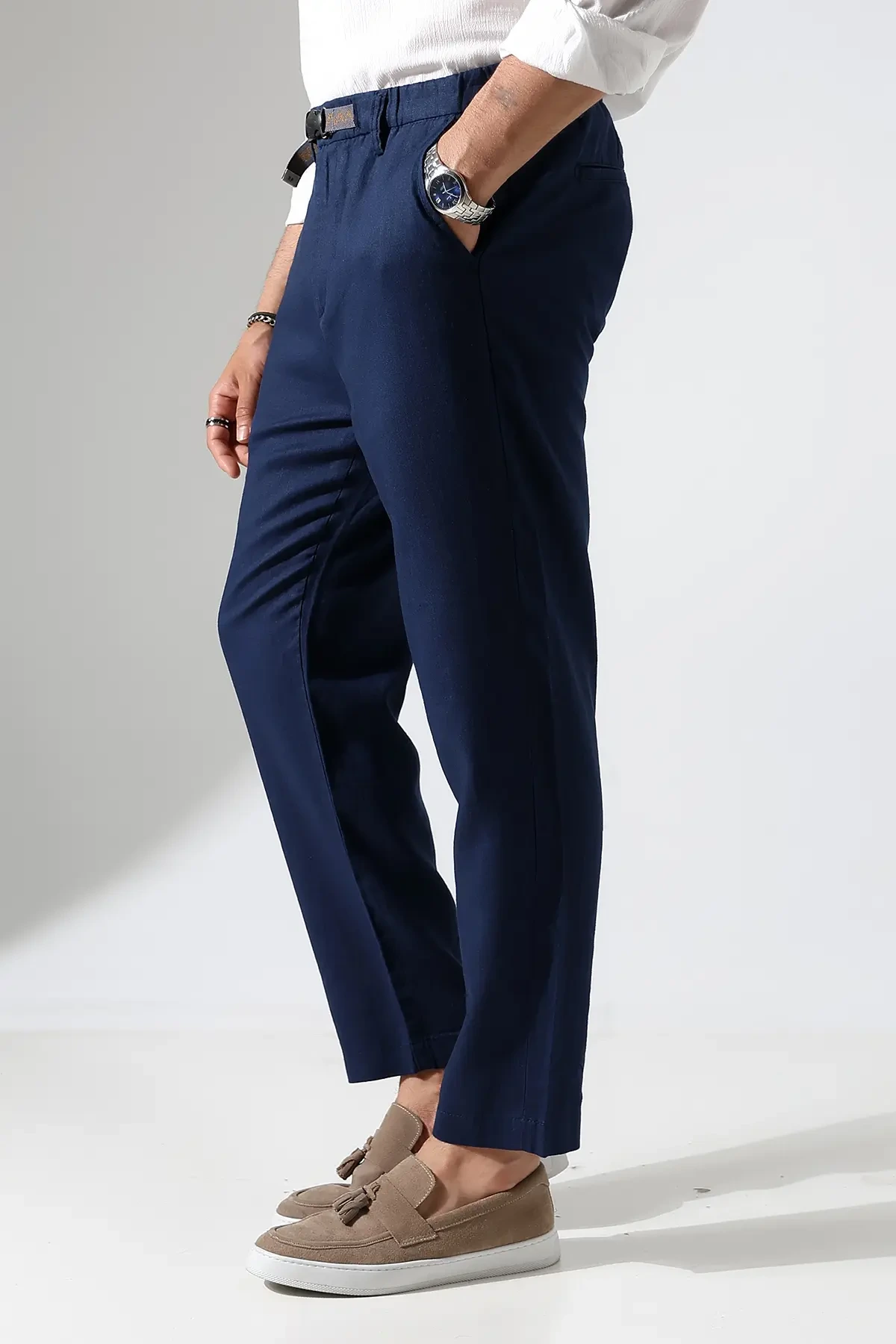 595 LINEN PANTOLON LACİVERT