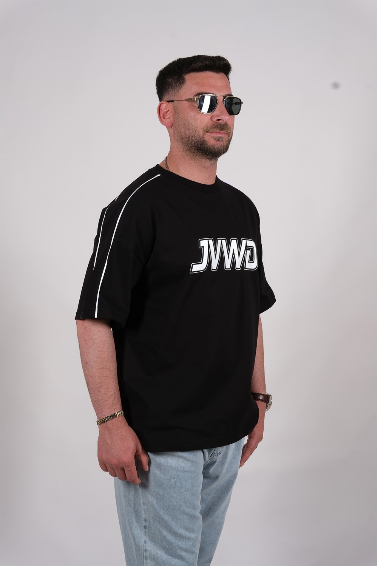 OVERSIZE BASKILI T-SHIRT SİYAH