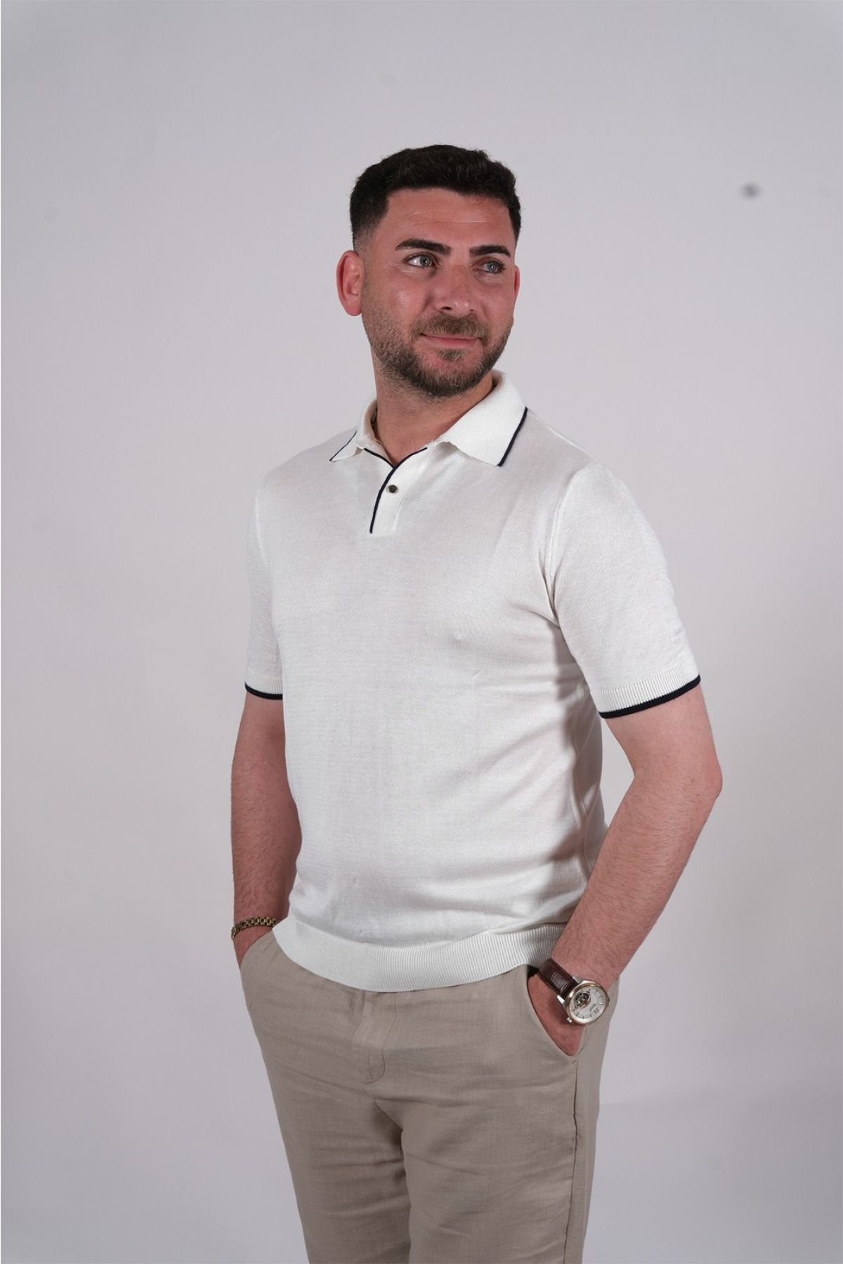POLO YAKA TRIKO EKRU