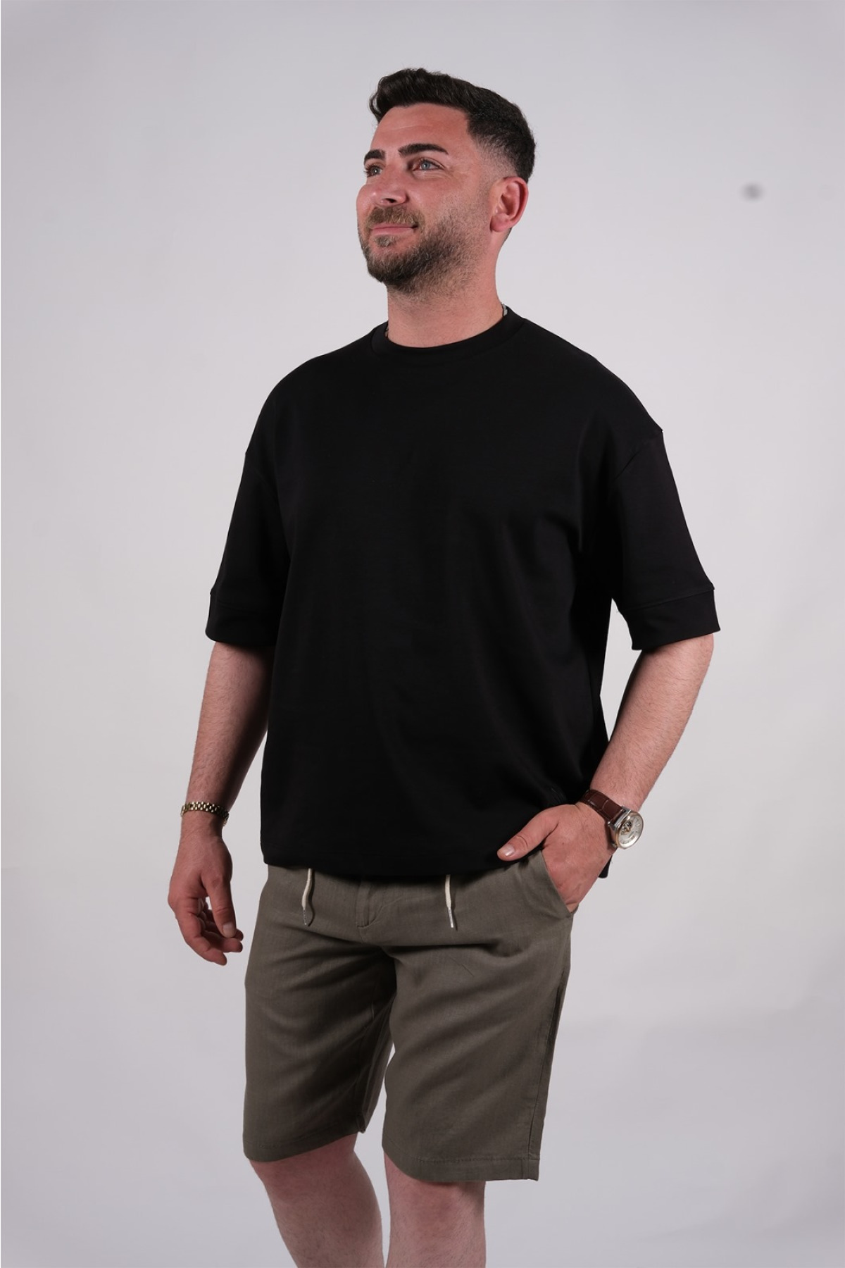 705 keten şort HAKİ